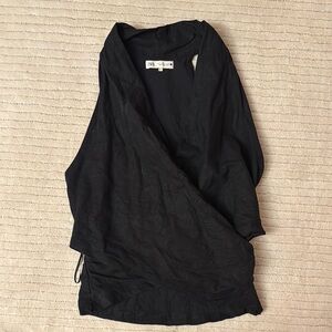 Zara Black Asymmetrical Wrap Tank Top